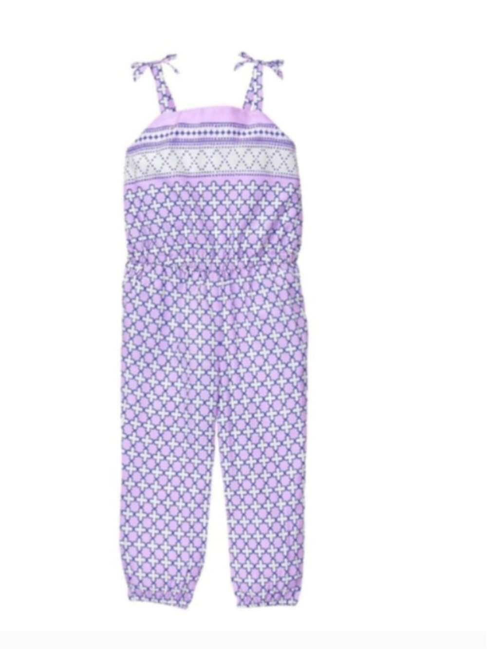NEW Janie and Jack Coast Along Boardwalk Summer Jumpsuit Sz 6 Lavender Bow Strap